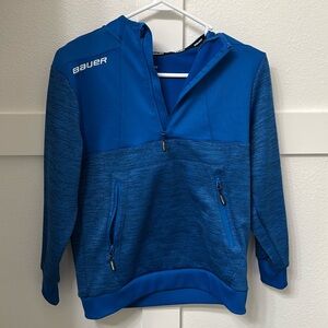 Boys BAUER Pull Over Jacket 1/2 Zipper Sz Large Hoodie